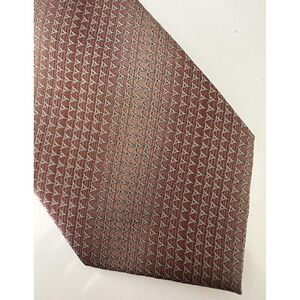 Kenneth Cole New York Tie Mens One Size Brown Silk Geometric Woven Necktie